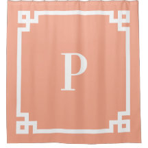 Monograma Simples de Peach e Grego Branco