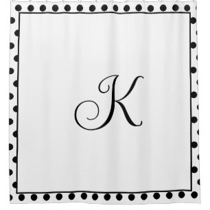 Cortina Para Box Monogramas Bolinhas brancas negras tendências mode