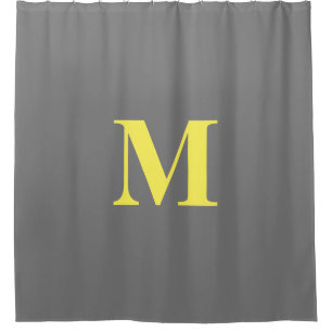 Cortina Para Box Monogramas Iniciais Amarelas de Cinza Decor de Nom