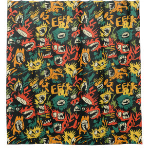 Cortina Para Box Monstro de Grafite Eek Preto Halloween (1)