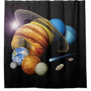 Cortina Para Box Montagem de planetas do sistema solar da NASA JPL