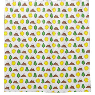 Cortina Para Box Montanha Tree Sunshine Campos Florestas