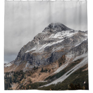 Cortina Para Box MONTANTES DE cinzas COM NEVE EM TORNO DE TR