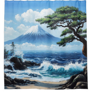 Cortina Para Box Monte Fuji Japan Ocean View Painting
