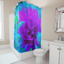 Cortina Para Box Moody Purple Peony com uma bela Folhagem