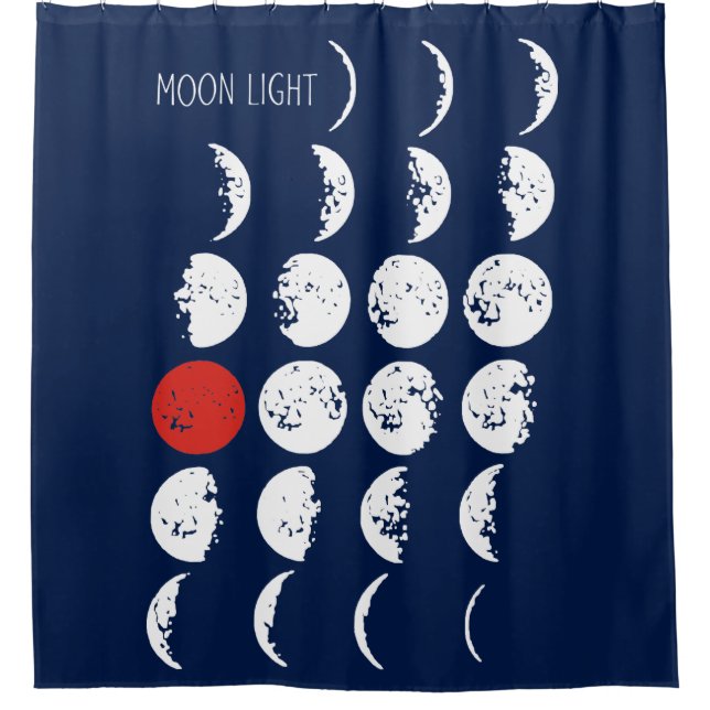 Cortina Para Box MOONLICE branco e vermelho + suas ideias (Frente)
