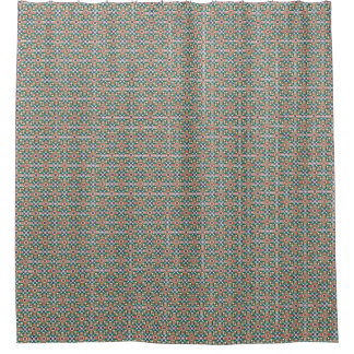 Cortina Para Box Moroccan Zellige Inspired Geometric Shower Curtain