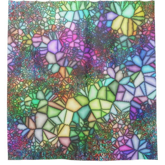 Cortina Para Box Mosaico de Vidro Manchado (Frente)