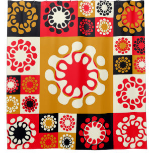 Cortina Para Box mosaico étnico estilo asiático com flores estili
