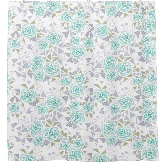 Cortina Para Box Mosaico, flores (Frente)