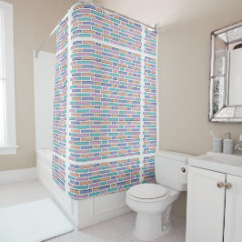 Cortina Para Box Mosaico Pastel Bricks