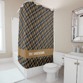 Cortina Para Box Mostarda tartan moderna rusticidade personalizada
