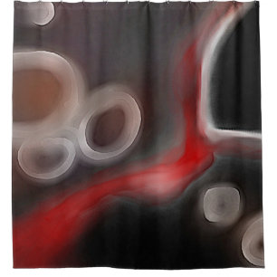 Cortina Para Box Motif Arterial: Abstrato preto, branco e vermelho