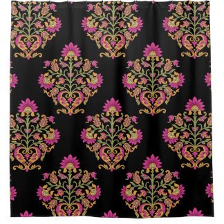 Cortina Para Box Mughal floral paisley, design sem costura.