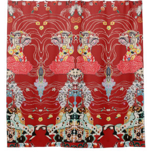 Cortina Para Box MULHER,CENTAUR FLORAL, FLORAL, padrão branco branc