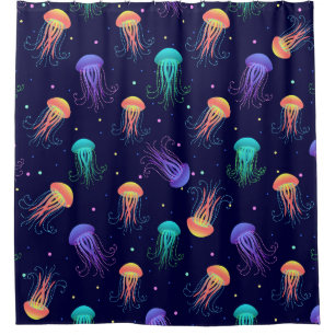 Cortina Para Box Mundo de águas-vivas submarinas: padrão brilhante.