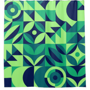 Cortina Para Box Mural geométrico: design de colheita moderna.