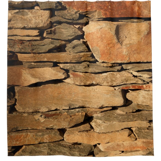 Cortina Para Box Muro de pedra castanha (Frente)