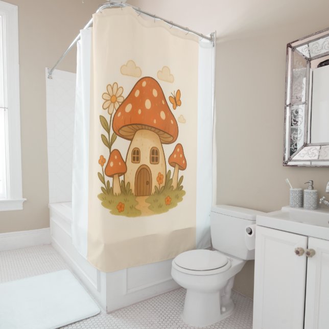 Cortina Para Box Mushroom house bathroom curtain (In Situ)
