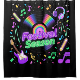 Cortina Para Box Música da Temporada de Festival Disco Gráfico
