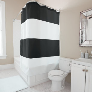 Cortina Para Box Mydeas Preto e branco com tiras muito largas