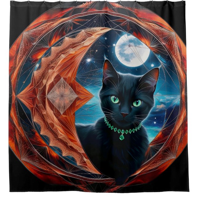 Cortina Para Box Mystical Black Celestial Mandala (Frente)
