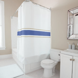 Cortina Para Box Na moda White Medium Blue Racing Stripes