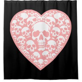 Cortina Para Box namorados pastel gótico crânio rosa