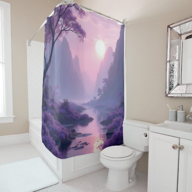 Cortina Para Box Nascença roxa na natureza (In Situ)