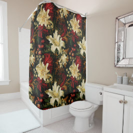 Cortina Para Box Natais vintages fantasia Padrão Floral