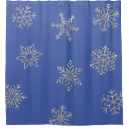 Cortina Para Box Natal Brilho Prateado Flocos de Neve de Inverno no