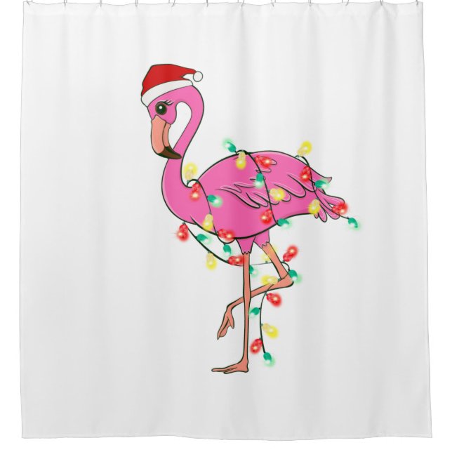 Cortina Para Box natal feio santa claus flamingo (Frente)