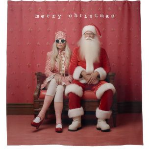 Cortina Para Box Natal Whimsical Duo: Papais noeis e Sra. Claus