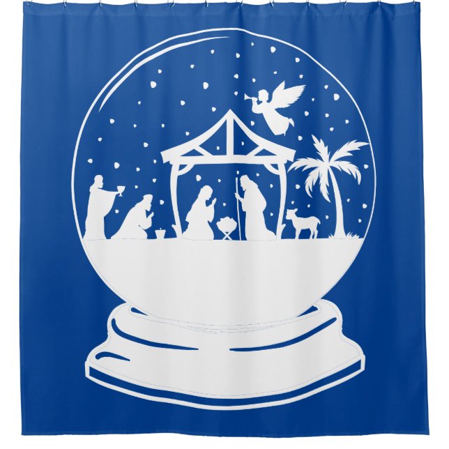 Cortina Para Box Natividade Snow Globe (Frente)