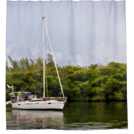 Cortina Para Box Navegador Em Águas Silenciosas