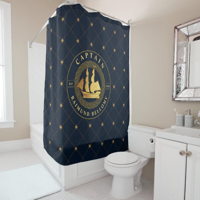 Cortina Para Box Navio de vela Dourada (In Situ)