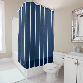 Cortina Para Box Navy Dark Blue Stripes Shower Curtain