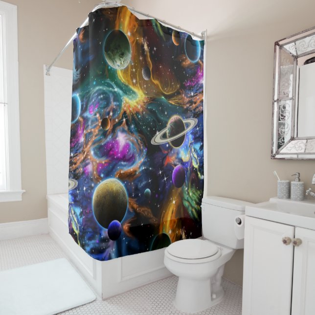 Cortina Para Box Nebulosa e planetas do espaço (In Situ)