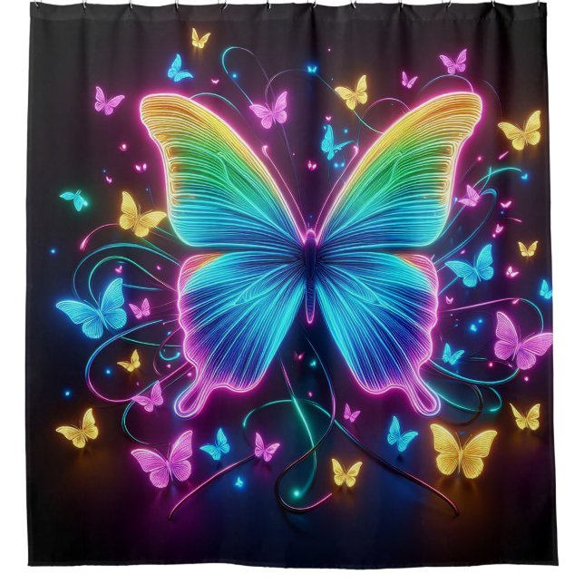 Cortina Para Box Neon Butterflies (Frente)
