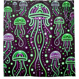 Cortina Para Box Neon Jellyfish Glow Art