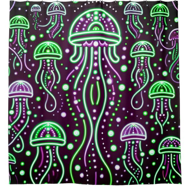 Cortina Para Box Neon Jellyfish Glow Art (Frente)