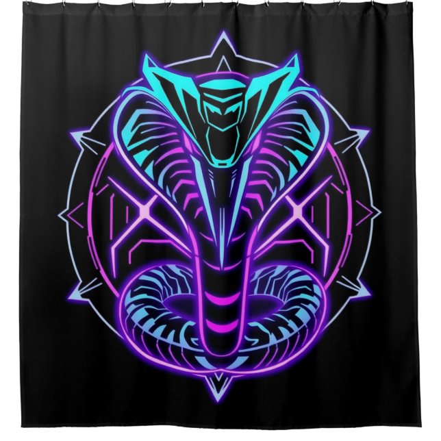 Cortina Para Box Neon-Kobra – Wächter des digitalen Dschungels (Frente)