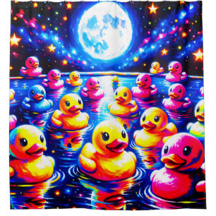 Cortina Para Box "Neon Poolside Duckies"