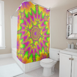 Cortina Para Box Neon Rainbow Fractal colorido