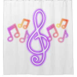 Cortina Para Box Neon Treble Clef Music Notes