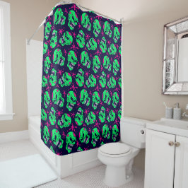 Cortina Para Box Neon Zombie Skulls