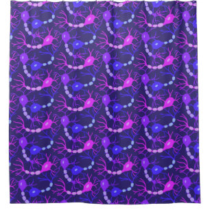 Cortina Para Box Neurônios Conectados Neon Roxo