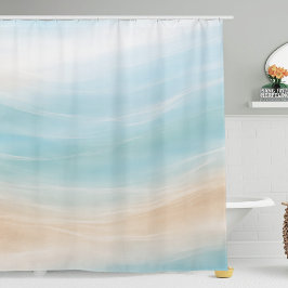 Cortina Para Box Neutral Coastal Shower Curtain
