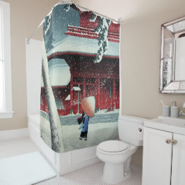 Cortina Para Box Neve à noite no rio Edo Hasui Kawase