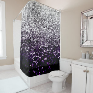 Cortina Para Box Noite Escura, Purple Silver Glitter #1 #Brilhante